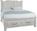 Vaughan-Bassett Sawmill King Arch Storage Bed in Alabaster Two Tone - Watson's 87 Furniture (Middlefield,OH)
