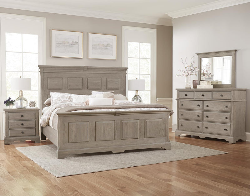 Vaughan-Bassett Heritage King Mansion Bed in Greystone - Watson's 87 Furniture (Middlefield,OH)