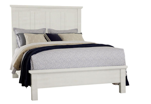 Vaughan-Bassett Maple Road Queen Mansion Bed with Low Profile Footboard in Soft White