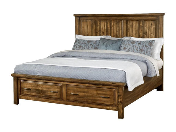 Vaughan-Bassett Maple Road Queen Mansion Bed w/ Storage Footboard  in Antique Amish