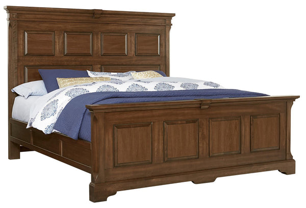 Vaughan-Bassett Heritage Queen Mansion with Decorative Rails Bed in Amish Cherry