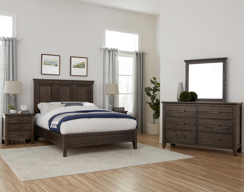 Vaughan-Bassett Passageways Charleston Brown King Mansion Bed with Low Profile Footboard in Dark Brown - Watson's 87 Furniture (Middlefield,OH)