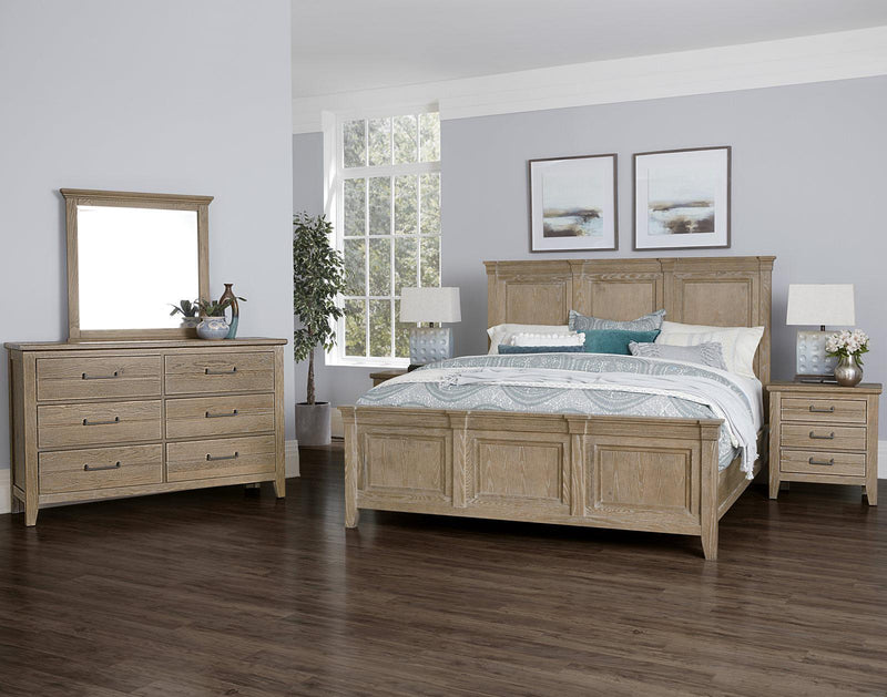 Vaughan-Bassett Passageways Deep Sand California King Mansion Bed in Medium Brown - Watson's 87 Furniture (Middlefield,OH)
