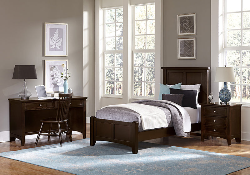 Vaughan-Bassett Bonanza Twin Mansion Bed Bed in Merlot - Watson's 87 Furniture (Middlefield,OH)