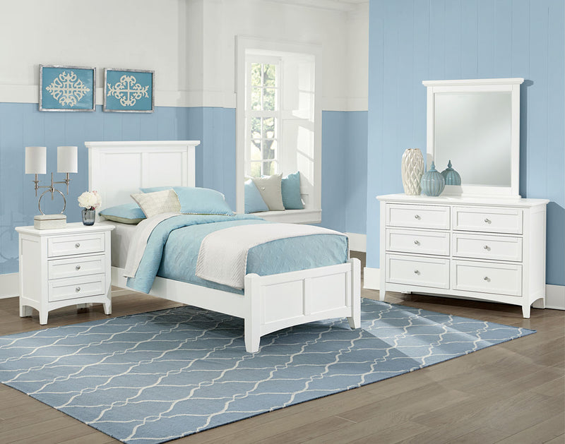 Vaughan-Bassett Bonanza Twin Mansion Bed Bed in White - Watson's 87 Furniture (Middlefield,OH)