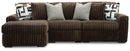 Midnight-Madness Sectional with Chaise - Chocolate