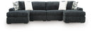 Midnight-Madness Double Chaise Sectional - Gunmetal