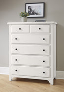 Vaughan Bassett Cool Farmhouse 5-Drawer Chest in Soft White