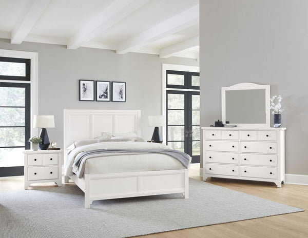 Vaughan Bassett Cool Farmhouse Panel King Bed in Soft White