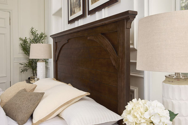 Vaughan Bassett Vista Queen Mansion Bed in Warm Cherry - Watson's 87 Furniture (Middlefield,OH)