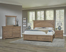 Vaughan Bassett Vista Queen Mansion Storage Bed in Natural Oak - Watson's 87 Furniture (Middlefield,OH)