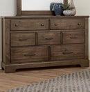 Vaughan-Bassett Cool Rustic 7 Drawer Dresser in Mink - Watson's 87 Furniture (Middlefield,OH)