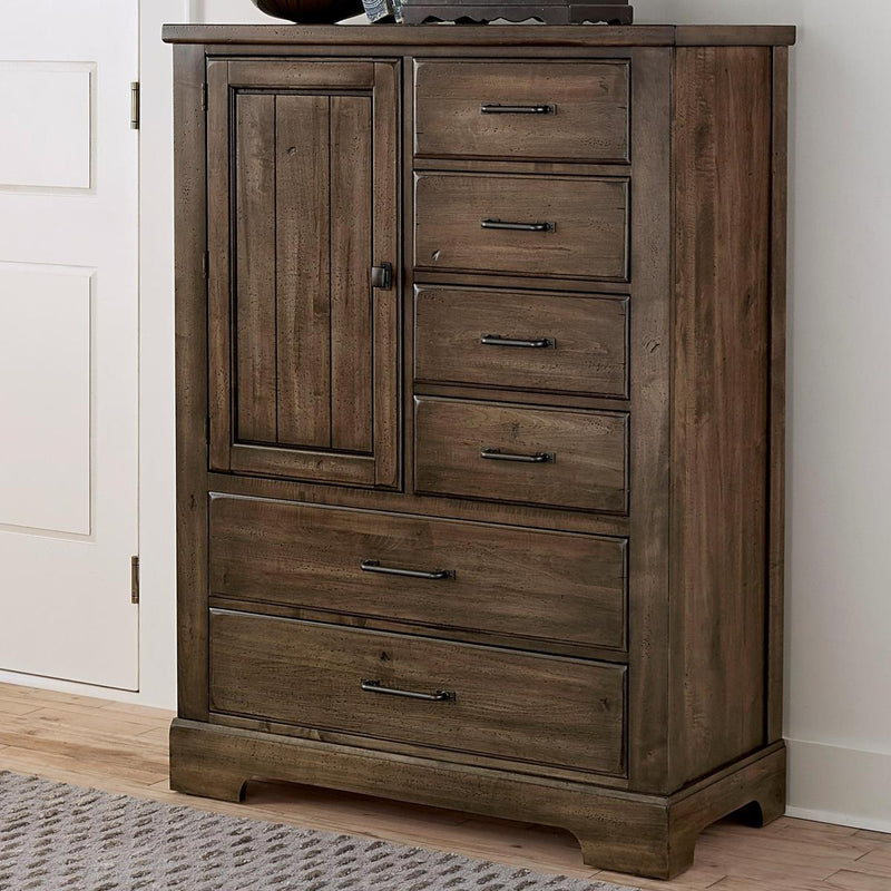 Vaughan-Bassett Cool Rustic Standing Chest in Mink - Watson's 87 Furniture (Middlefield,OH)