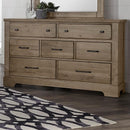 Vaughan-Bassett Cool Rustic 7 Drawer Dresser in Stone Grey - Watson's 87 Furniture (Middlefield,OH)