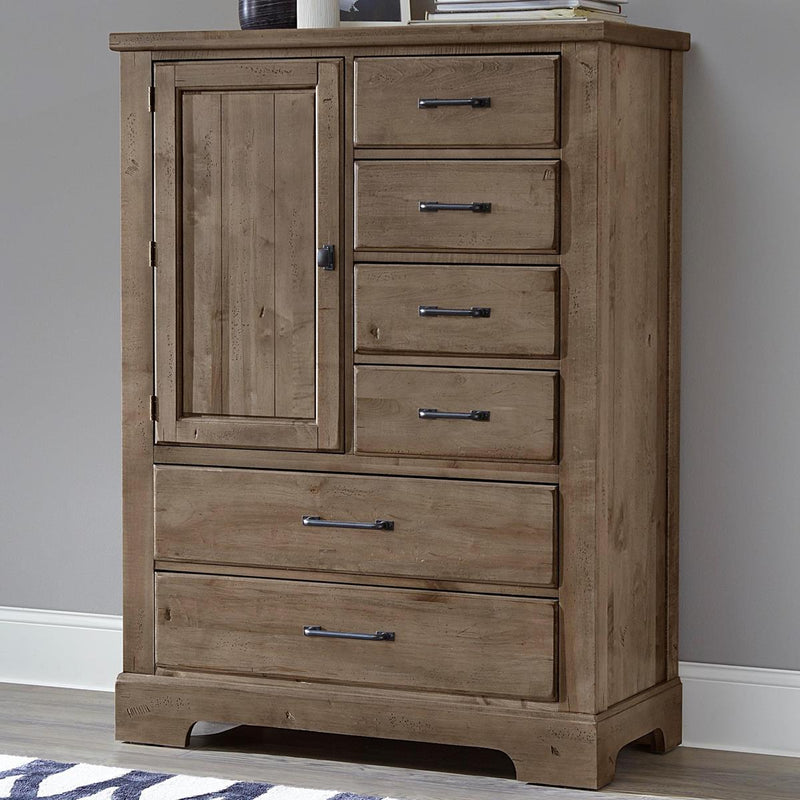 Vaughan-Bassett Cool Rustic Standing Chest in Stone Grey - Watson's 87 Furniture (Middlefield,OH)