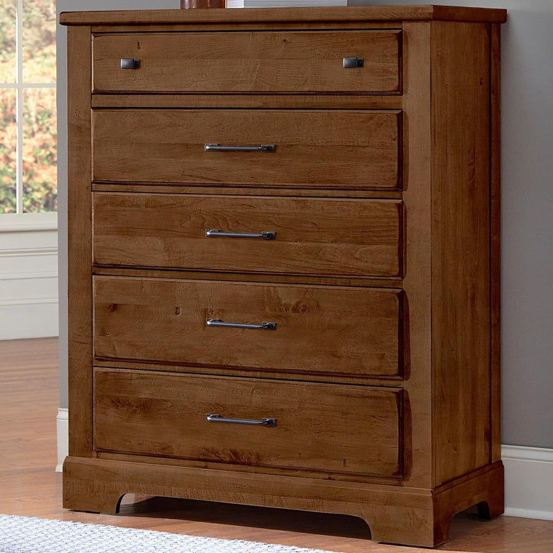 Vaughan-Bassett Cool Rustic 5 Drawer Chest in Amber - Watson's 87 Furniture (Middlefield,OH)