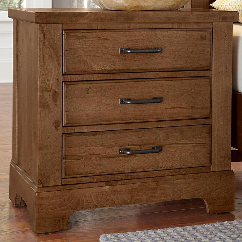Vaughan-Bassett Cool Rustic 3 Drawer Nightstand in Amber - Watson's 87 Furniture (Middlefield,OH)