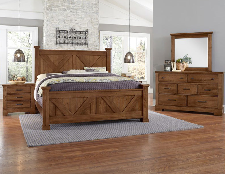 Vaughan-Bassett Cool Rustic 3 Drawer Nightstand in Amber - Watson's 87 Furniture (Middlefield,OH)