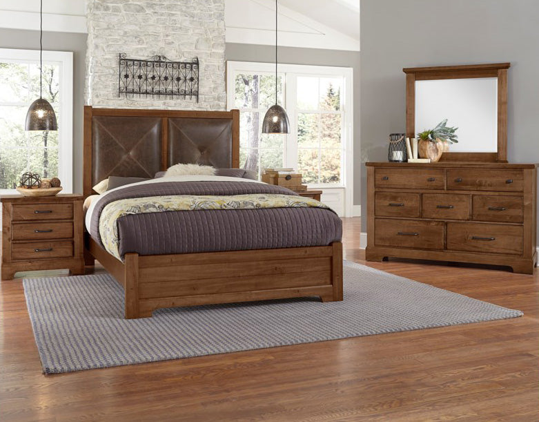 Vaughan-Bassett Cool Rustic 3 Drawer Nightstand in Amber - Watson's 87 Furniture (Middlefield,OH)